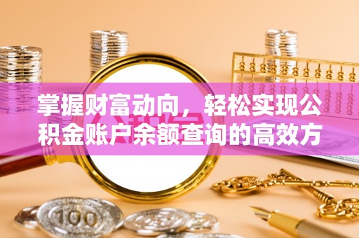 双塔掌握财富动向，轻松实现公积金账户余额查询的高效方式